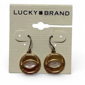 Lucky Brand Gold-Tone Evil Eye Drop Earrings